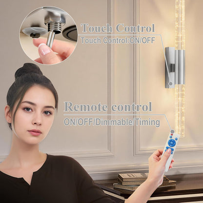 camuucci Battery Operated Wall Sconces Set of 2 Rechargeable Battery Powered Wall Light with 12000mAh Not Hardwired Dimmable Wall Lamp Fixtures for Bedroom Living Room Gold 15.3 Inches
