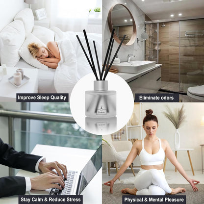 Brakula Reed Diffuser Set- Eucalyptus & Mint Scented Home Fragrance, 3.4OZ(100ml) x 2, Essential Oil Diffuser for Living Room, Bathroom & Guest Rooms