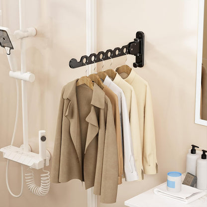 Wall Mounted Clothes Hanger Drying Folding Racks | Full 180° horizontal & vertical pivot