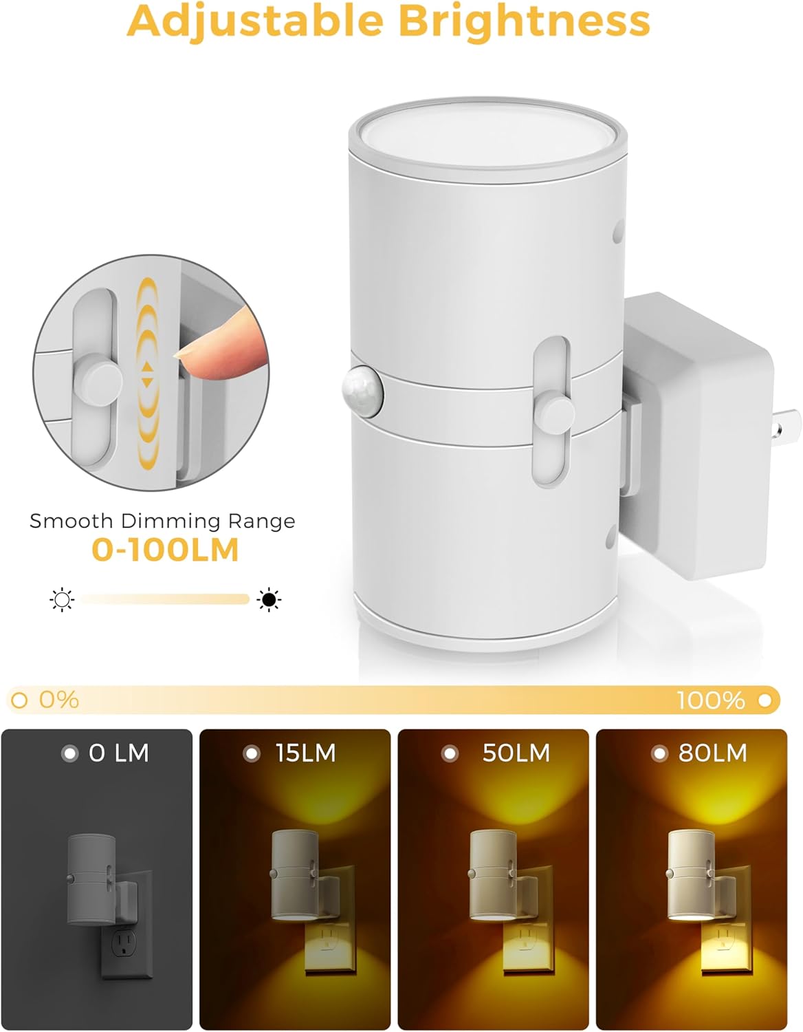 L LOHAS LED Motion Sensor Night Light, Dimmable Night Lights Plug into Wall, Plug in Nightlight, Motion Sensor Light Indoor for Bathroom Hallway Bedroom Stairs Kids Elderly [3000K,2 Pack]