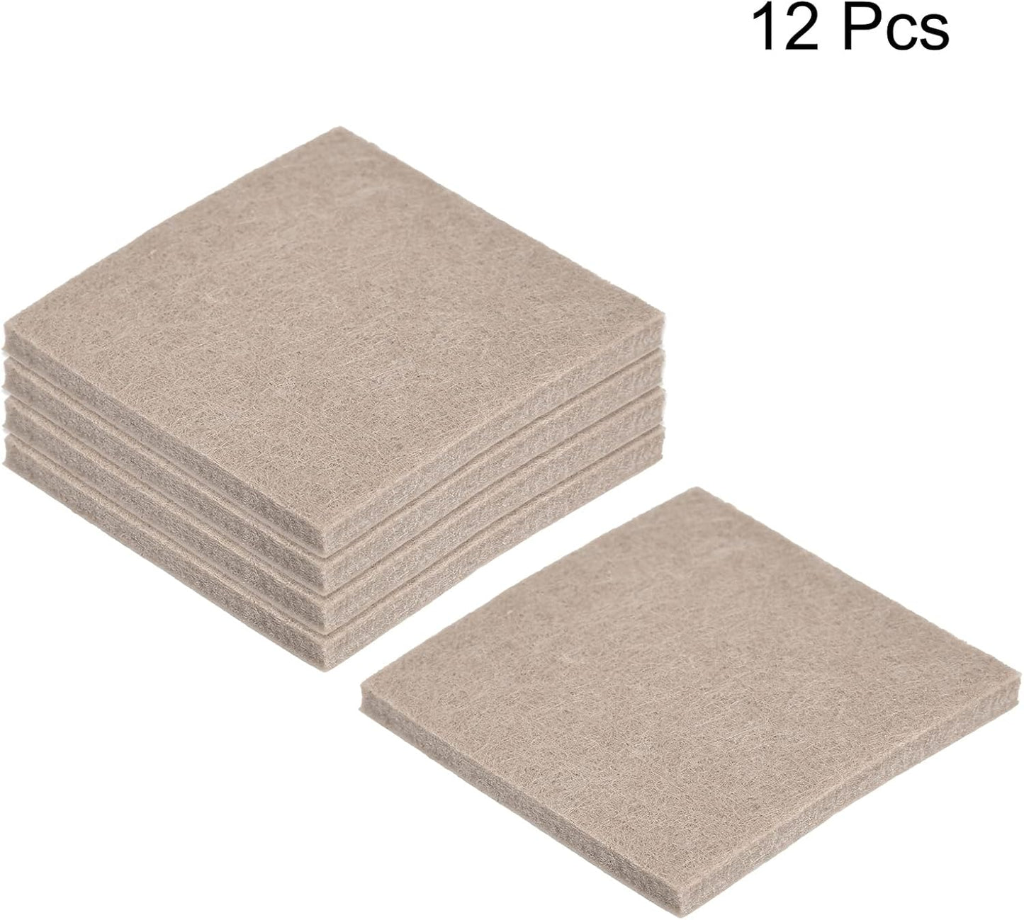 uxcell Felt Furniture Pads Self Adhesive Square Furniture Felt Pads, Anti Scratch Floor Protectors for Furniture Legs Hardwood Floor 2 Inch x 2 Inch Beige 12pcs