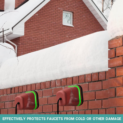 VIHOSE 2 Pcs Large Outdoor Faucet Covers for Winter 7.5 x 6.3 x 5.12 Inch Plastic Spigot Cover for Freeze Protection with Thick Foam Inside for Garden Cold Freeze Proof (Black)