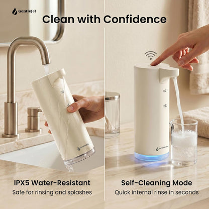 GentleJet EasyFoam Automatic Foaming Soap Dispenser Touchless Sensor, USB-C Rechargeable, 304 Stainless Steel, IPX5 Waterproof for Bathroom Kitchen Sink, 280 ml
