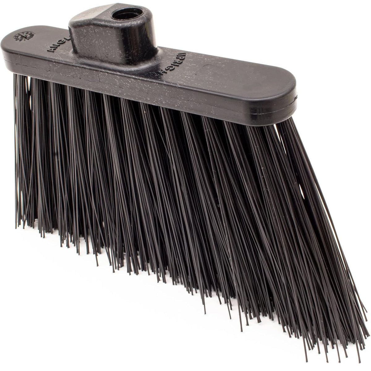 SPARTA Plastic Broom Head, Angled, Un-Flagged for Large Debris Indoor, Outdoor, Home, Restaurant, Lobby, Office, 12 Inches, Green