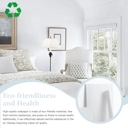 Dimoon 17.7''x118'' Peel and Stick Wallpaper White Contact Paper for New Environmentally Friendly Materials Thickening Upgrade Embossed Renter Friendly Wall Paper Modern Vinyl Wrap Countertop Bedroom