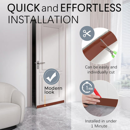 2 Pack Door Sweep Brush, Under Door Draft Stoppers with Brush, Draft Stopper for Bottom Reduce Noise, Weather Stripping for Doors Exterior with Self Adhesive, 2" W x 39" L, White