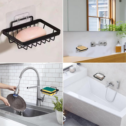 Carrie Joe Soap Holder Self Draining Soap Dish Razor Holder for Shower Wall Not Punched Easy Clean Bar Soap Holder Fit for Bathroom, Kitchen Sink