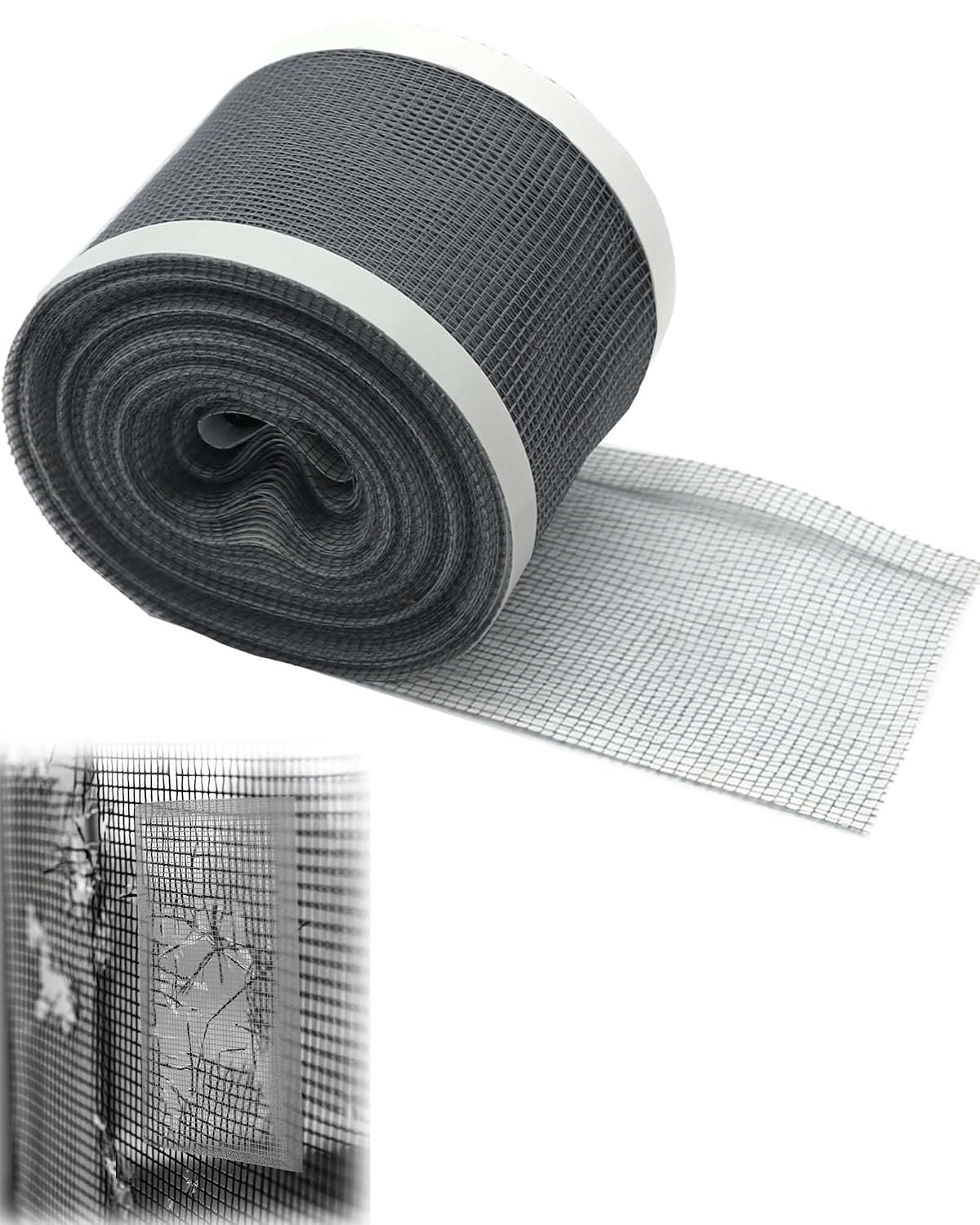 Window Screen Repair Patch, Traceless Strong Adhesive,Nano Fiber Mesh Patch Roll for Screen Door tears Holes and Insect Proof Net Hole (2.76 in x 32.81 ft) (Grey-7cm)