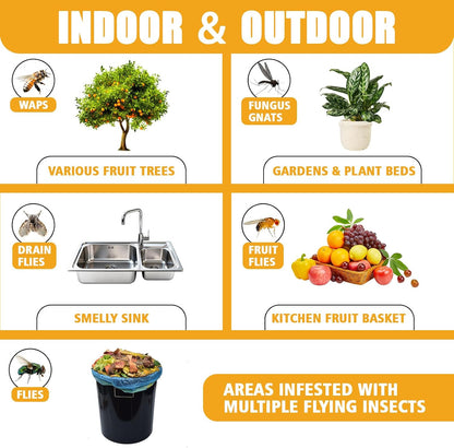 Sticky Insect Trap Ball Osseph Fruit Fly Trap Balls for Indoor Outdoor | Physical Sticky Hanging Bug Ball Catches Flie Gnat Mosquitoe Flying Insects 6pack (Green)