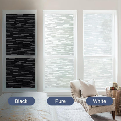 Haton Window Privacy Film, Frosted Glass Static Cling Sun Heat Blocking Window Clings, Frosting Opaque Coverings Stickers Tint for Home Office Door, Non Adhesive, White 17.5" x 78.7"