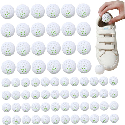 12 Bag/72Pcs Shoe Deodorizer Balls 1.57 Inch Sneaker Balls with PP Cover Multi-Purpose for Drawer, Shoe Cabinet, Closet, Toilet