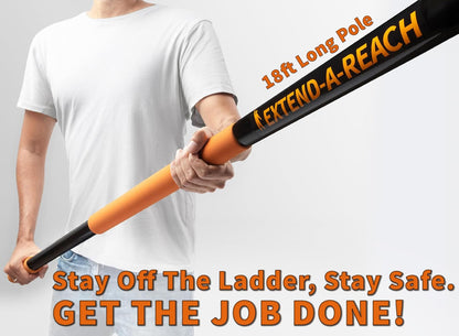 36 Foot High Reach Duster Kit with 5-30 ft Extension Pole // High Ceiling Dusting and Window Cleaning Kit with Telescopic Pole // Baseboard and Wall Washer Mop, Squeegee, Fan Blade & Cobweb Dusters