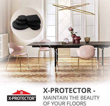 X-PROTECTOR 357 pcs Premium Huge Pack Felt Furniture Pads! Quantity of Furniture Sliders with Many Big Sizes – Your Ideal Floor Protectors. Protect Your Hardwood & Laminate Floor!