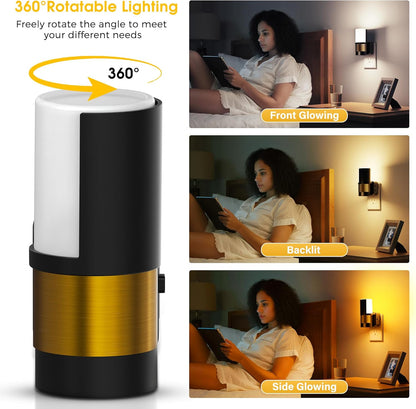 L LOHAS LED Night Light Plug in, Night Lights Plug into Wall, Light Sensor, 0-100LM Soft White 3000K, Dimmable Night Light, Modern Nightlight for Kids Bathroom Hallway Bedroom Kitchen Stairway, 2 Pack