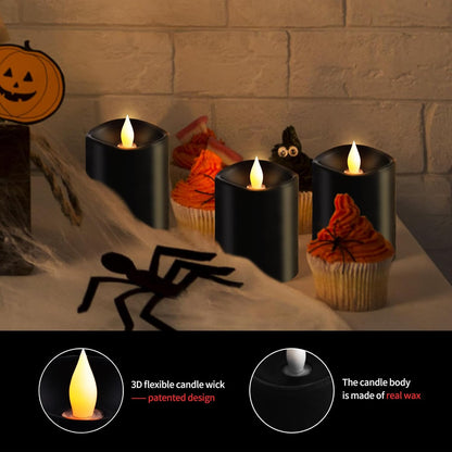 3x3 Flickering Flameless Candles Set of 2, 2AA Battery Life 600 Hours Battery Candles Flickering with Timer,3 inch Flameless Candles with Remote for Indoor/Outdoor, Ivory