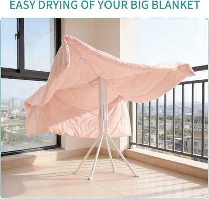 JOOM Tripod Clothes Drying Rack, Garment Rack Portable and Foldable Space Saving Laundry Drying Rack - Drying Rack Clothing Floor Folding Balcony Bedroom Household Wooden