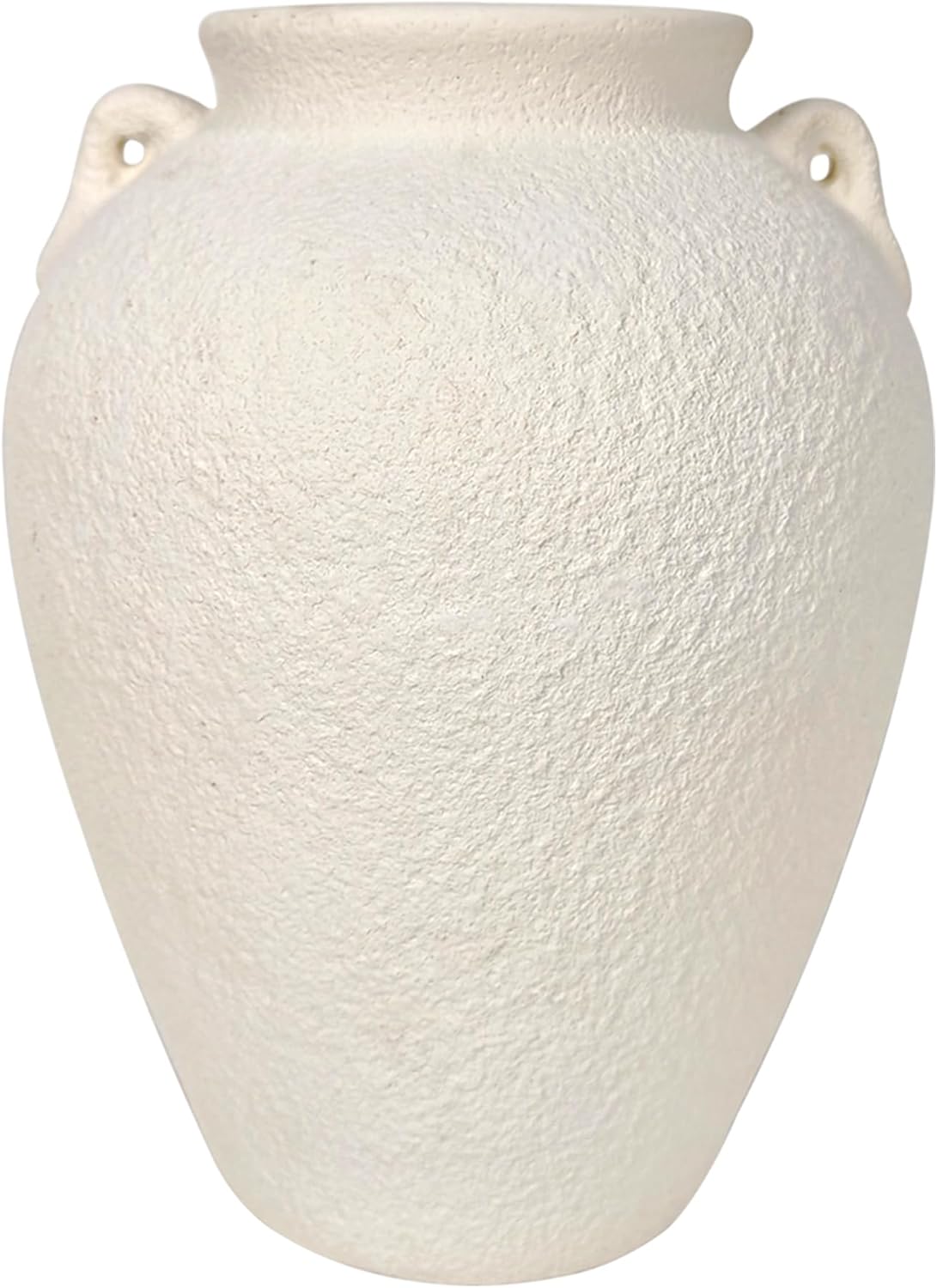 5.9" Small White Round Ceramic Vase, Coffee Table Shelf Decor
