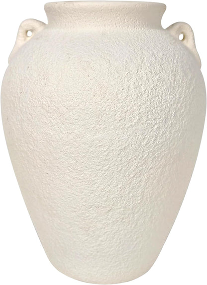 5.9" Small White Round Ceramic Vase, Coffee Table Shelf Decor