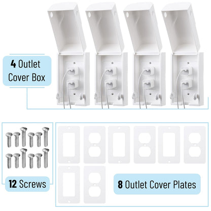 Bates Baby Safety Outlet Cover Box - Plug Covers for Electrical Outlets, Child Proof Outlet Cover, Socket Covers for Outlets