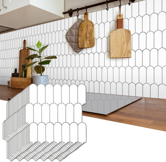 20 Sheets Peel and Stick Tile Backsplash - Waterproof & Removable Self Adhesive Wall Tiles with Realistic Tile Look for Kitchen, Bathroom, RV (12x12 Inch)