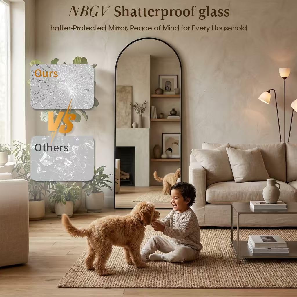 59"x16" Floor Mirror Full Length, Arched Full Length Mirror with Stand, Full Body Mirrors for Bedroom Living Room or Cloakroom Gold