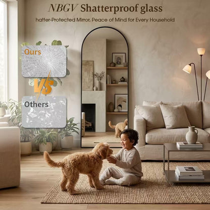 59"x16" Floor Mirror Full Length, Arched Full Length Mirror with Stand, Full Body Mirrors for Bedroom Living Room or Cloakroom Gold