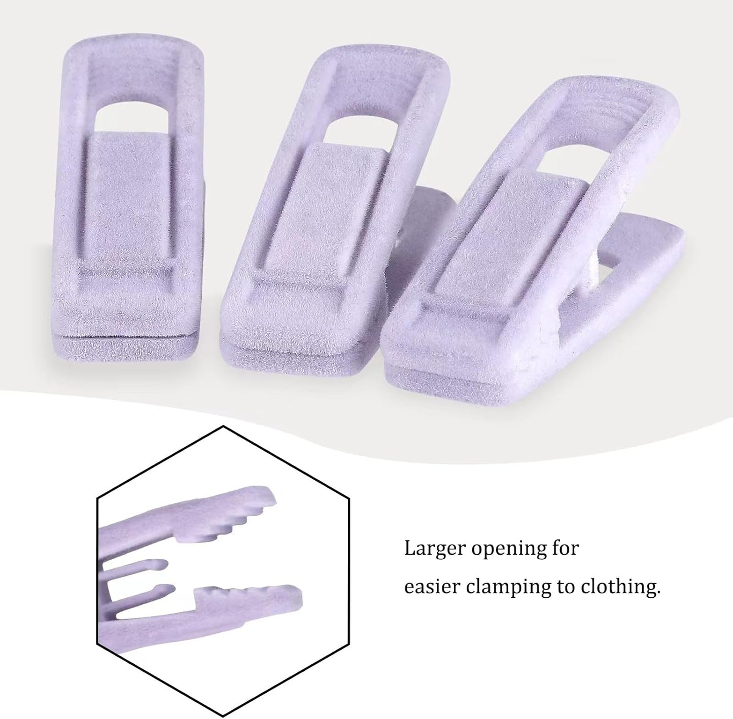 Tinfol Velvet Hanger Clips, 24 Pack Black Pants Hangers Clips, Large Opening Clothes Pin, Strong Finger Flocked Clip Perfect for Use with Slim-line Clothes Velvet Hanger