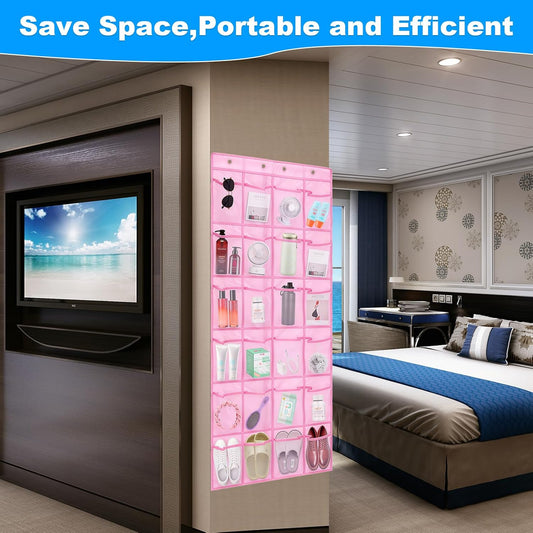 CTTZCKJ Over The Door Organizer For Cruise Ships|Magnetic Door Organizers with 24-Pocket for Cruise Ship|55"x21"|Cruise Over the Door Organizer,Magnetic Shoe Rack for Cruise,Behind-Door Storage