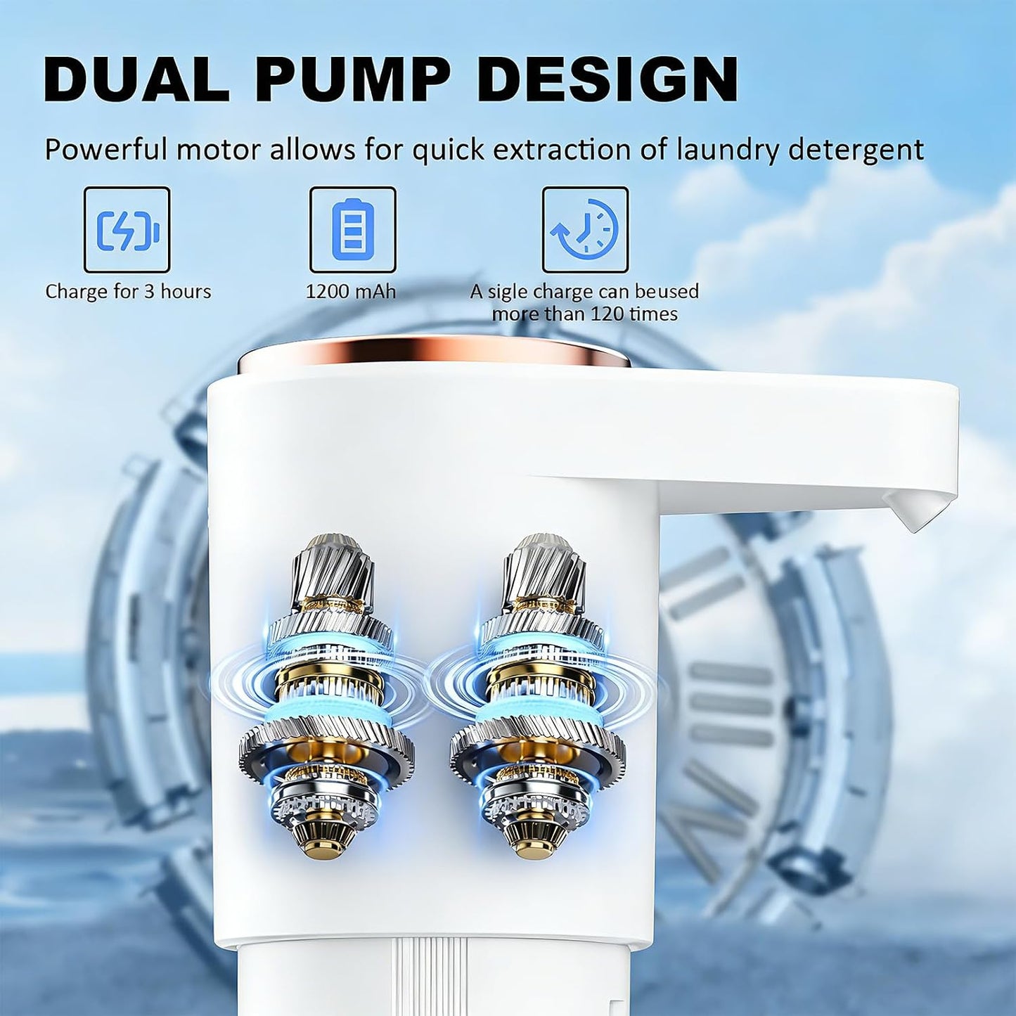 Electric Detergent Dispenser,Automatic Laundry Detergent Dispenser,Wireless Electric Detergent Pump,Quickly Resolve Burdens in Laundry Room Organization
