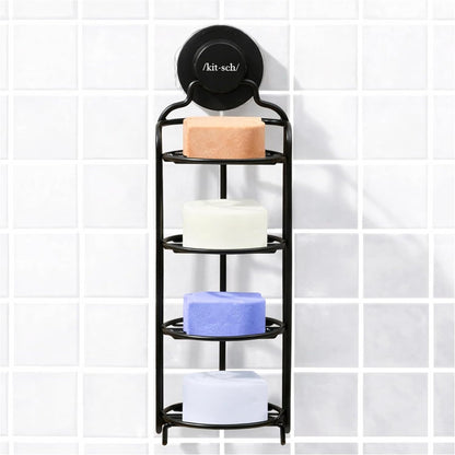Kitsch Shower Caddy Hanging with Suction Cup – Self-Draining Shampoo Bar Holder & Shower Shelves for Conditioner Bars & Soap – Rust Proof Bathroom Caddy, and Wall Mount or Free-Standing Organizer