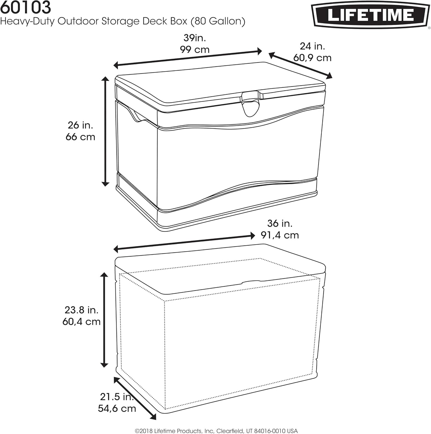 LIFETIME 60012 Extra Large Deck Box, 130 Gallon, Desert Sand/Brown