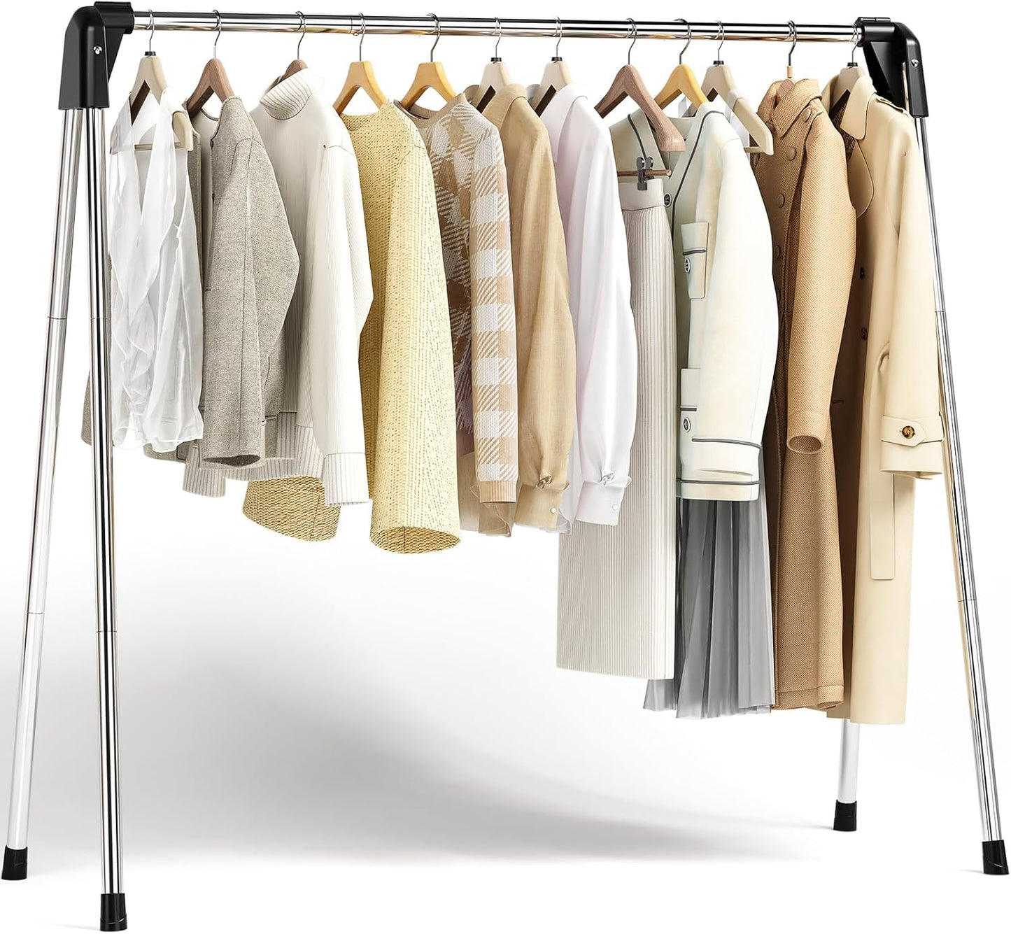 APEXCHASER Clothes Drying Rack Foldable, Stainless Steel Laundry Drying Rack Collapsible, Clothes Hanger for Sweater Baby Clothes Towel for Indoor & Outdoor, Portable Clothes Airer for Travel