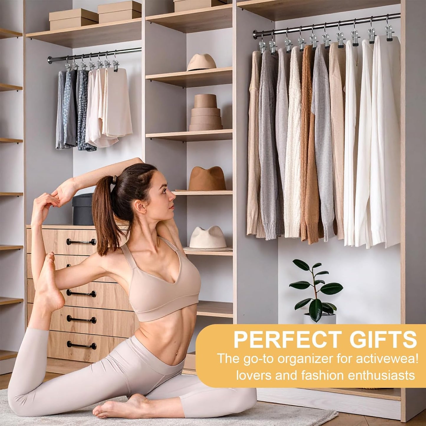 50 Pack Boot Hangers Clips for Closet, Heavy Duty Legging Organizer for Closet Hanging Pants Hangers with Clips Clothes Pins Hanger Clips Laundry Hooks Towel Socks Hats Tall Boots Home Travel