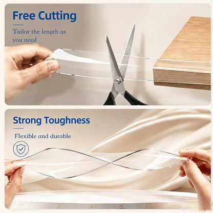 ZOMPAGO Baby Proofing Edge Protector Strip 1.4in x 13FT Clear Furniture Corner Guards for Toddlers Transparent Soft Sharp Edge Safety Bumpers Table Desk Fireplace Child Proof Protector Tape