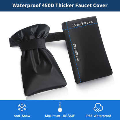 Outdoor Faucet Covers for Winter Freeze Protection,6.7" W x 8.3" H Outside Garden Faucet Socks for Winter Waterproof Reusable Hose Bibs Insulated Spigot Cover, 6 Pack Black