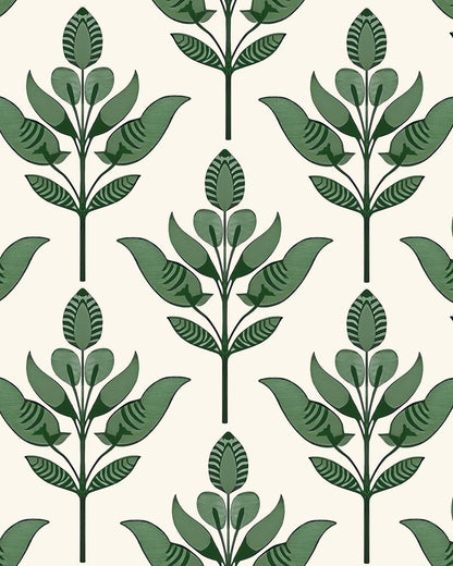 BOKEBEVE Leaves Contact Paper Floral Wallpaper Stick and Peel Boho Damask Wall Paper for Liner Drawer Cabinet Backsplash Renter Friendly Waterproof 17.5 x 118In