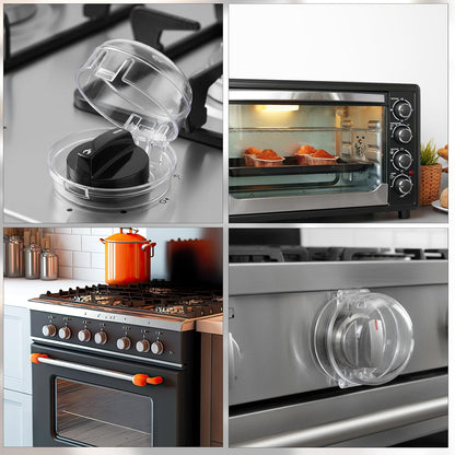 6pcs Gas Stove Knob Safety Cover for Safety, Heat-Resistant Adhesive Pet Proof Locks Gases Stoves Knobs Locks Oven Knobs Covers Clear Gas Stove Knob Covers