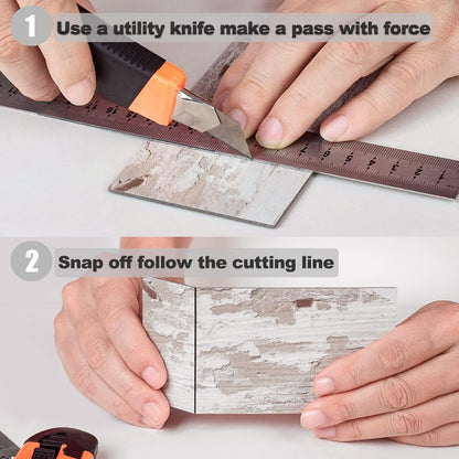 AULIGET 100 Piece Rust Slate Peel and Stick Backsplash Wall Tiles, 3" x 6" PVC Faux Stone Stick on Tiles for Backsplash Kitchen, Bathroom, Laundry Room, Camper, Fireplace