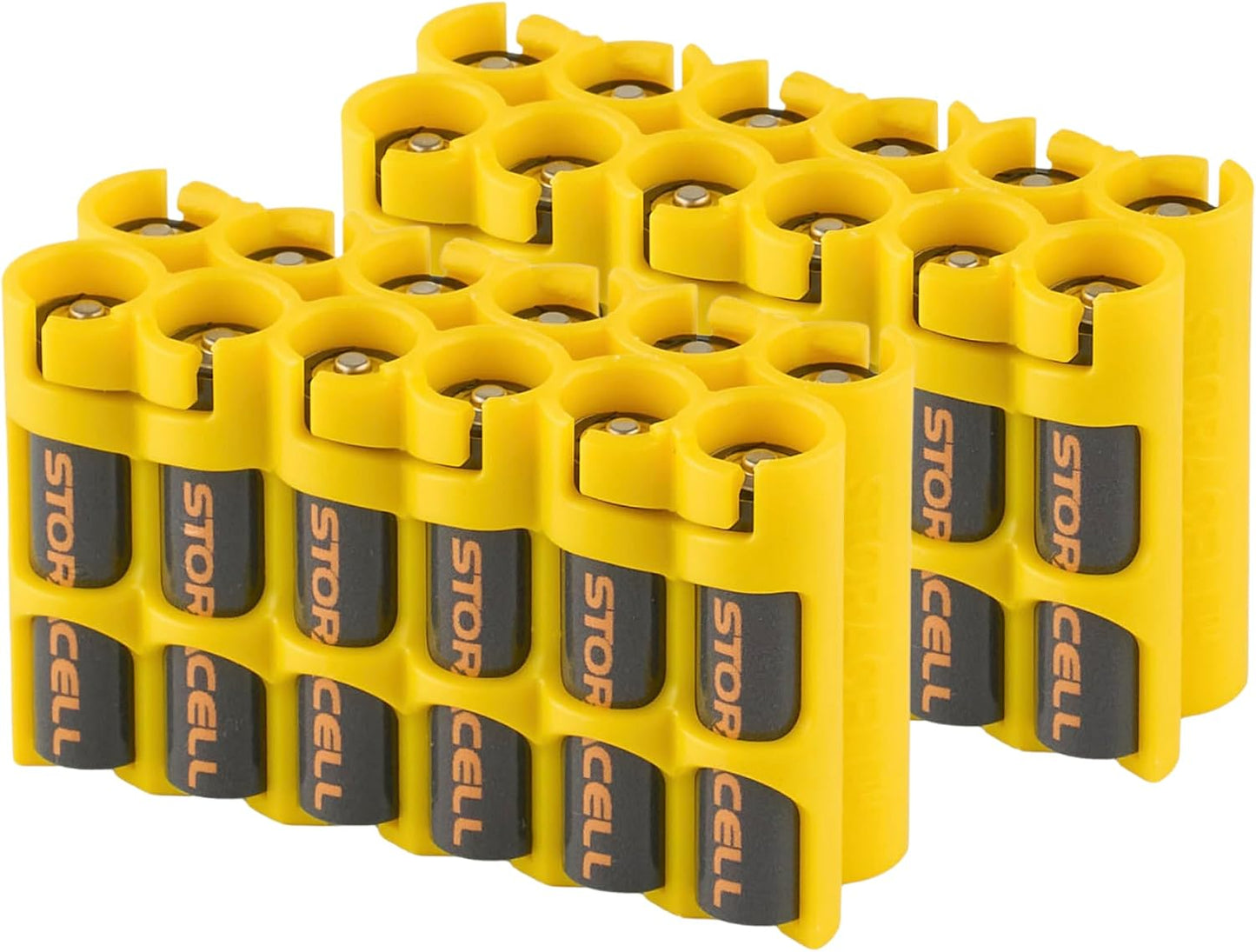 AAA Battery Storage Caddy by Storacell, Yellow, Holds 12 Batteries (Not included)