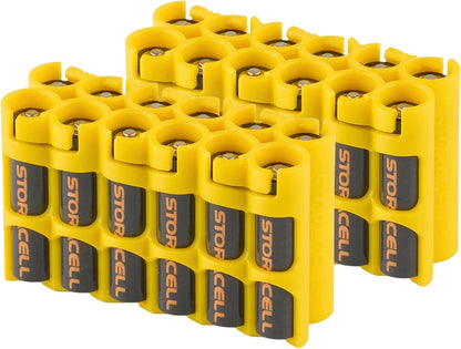 AAA Battery Storage Caddy by Storacell, Yellow, Holds 12 Batteries (Not included)