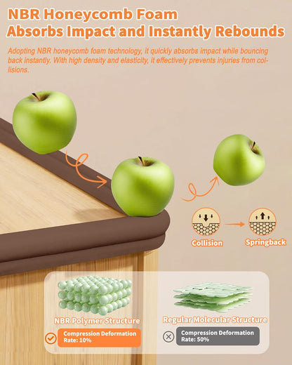 16.4FT L-Shape Baby Corner Protector Guards, Pre-Taped, 0.47''Thick | Edge Safety Bumpers for Furniture & Sharp Table Corners, with 10 Corners, Waterproof Soft Foam Adhesive Guard Cushion, White