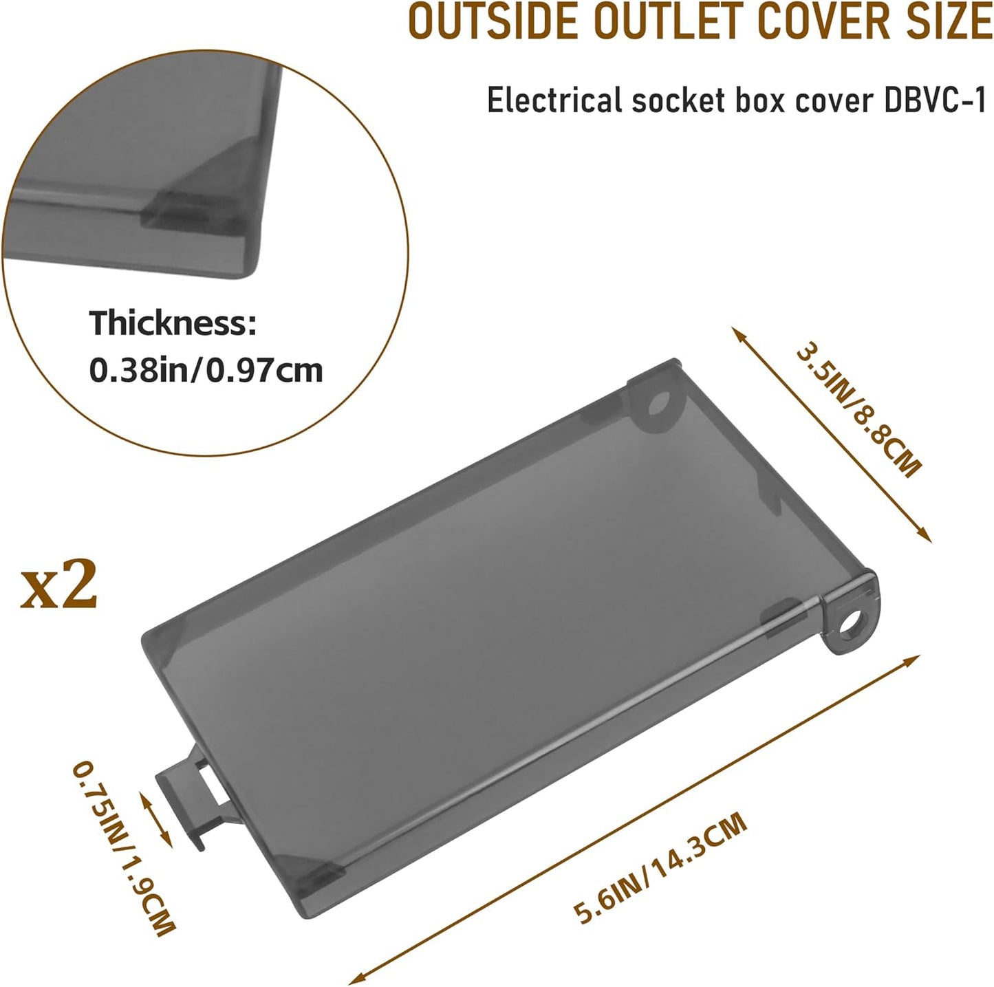 DBVC-1 Extra Duty Replacement in-Use Cover for Wet Locations,Type 3r Enclosure Cover for DBVR1C/DBVS1C/DBVM1C/60VC 1-Gang (Vertical) in Tool Box Electrical Outlet Box - Clear 3pcs (DBVC1-3)