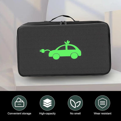 Charger Bag, Portable EV Charging Cable Bags, Waterproof Oxford Cloth Storage Bag for Charger, Jumper Cables, Cords (Rectangular)