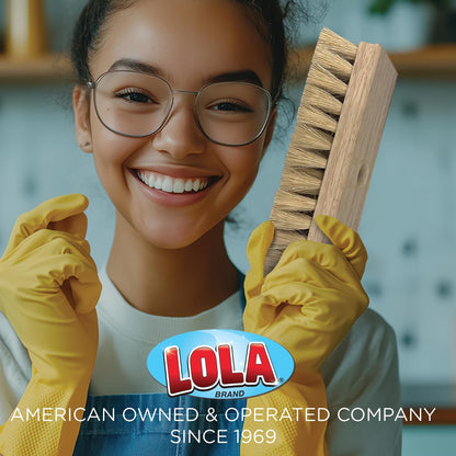 LOLA Deck Scrub Brush Outdoor Broom, Durable Bristles Remove Dirt, Grime, Grout, Leaves, Snow on Patios, Decks, Wet or Dry