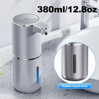Automatic Foaming Touchless Soap Dispenser, Rechargeable 1500mAh with Sensor for Bathroom Kitchen 13.5oz/380ml Silver