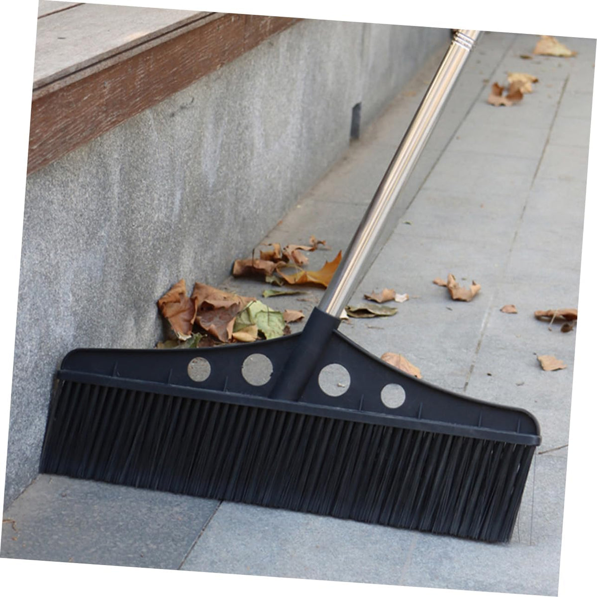 Heavy Duty Outdoor Broom Handle Detachable Wide Brush for Efficient Cleaning of Gardens Patios and Versatile Cleaner for Concrete and Brick