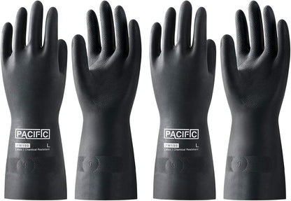 PACIFIC PPE Heavy Duty Latex Chemical Gloves, Strong Acid Resistance Rubber Gloves, Against Alkali and Oil, 22", 1 Pair