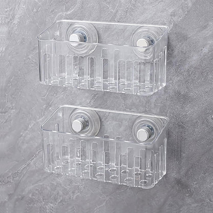 Multifunctional suction cup sink organizer for sponge dinnerware cloth with quick drying design and space saving sink organizer