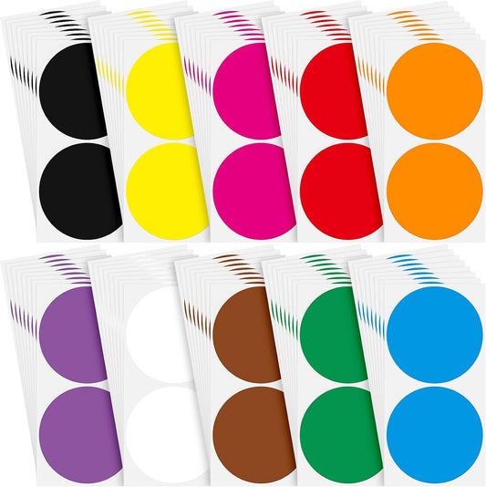 Marspark 600 Pcs 3 Inch Color Coding Sticker 10 Assorted Colors Circle Labels Dot Stickers Adhesive Colored Round Stickers Solid Color Label Sticker for Inventory Organize File Classification