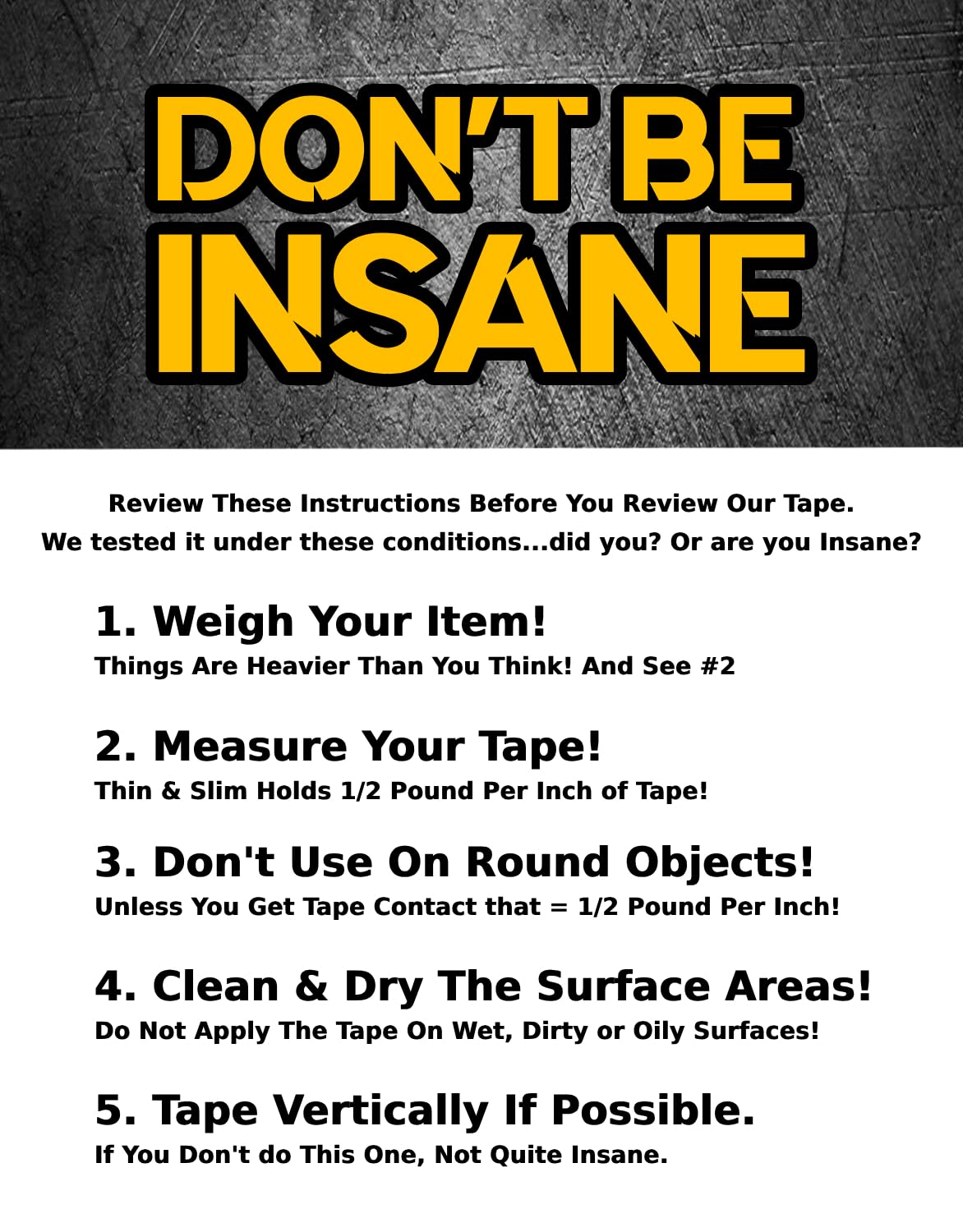 Insanity Thin Double Sided Tape Heavy Duty, Removable Nano Mounting Tape Safe for Walls & Floors, Traceless Adhesive Strip, Weatherproof, Strong Hold for Hanging Pictures, Posters & Doorbell Cameras
